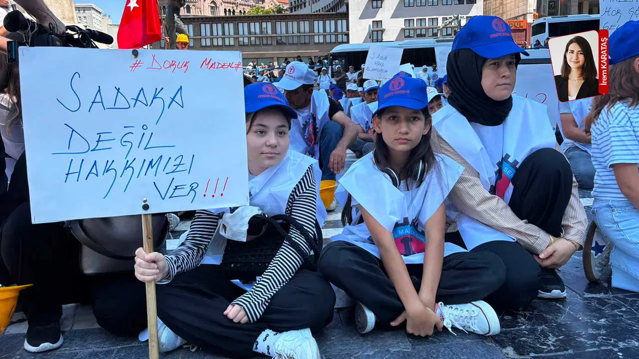 Aylardır haklarını almak için eylem yapan Doruk Madencilik işçileri cumhuriyet'e konuştu: 'Adalet kirli bir atlet sadece zengine çalışıyor'