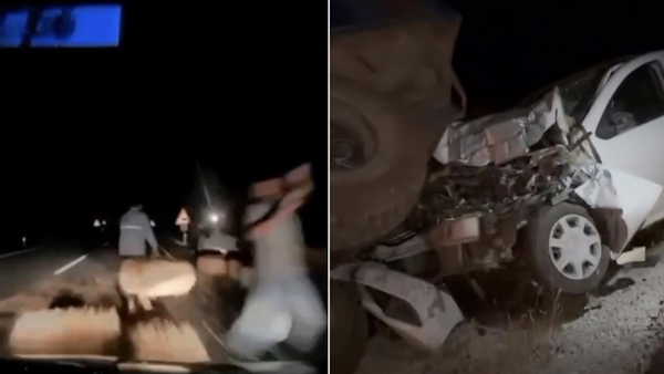 Kazayı fark ettirmeye çalışırken otomobil çarptı: Görüntüleri ortaya çıktı
